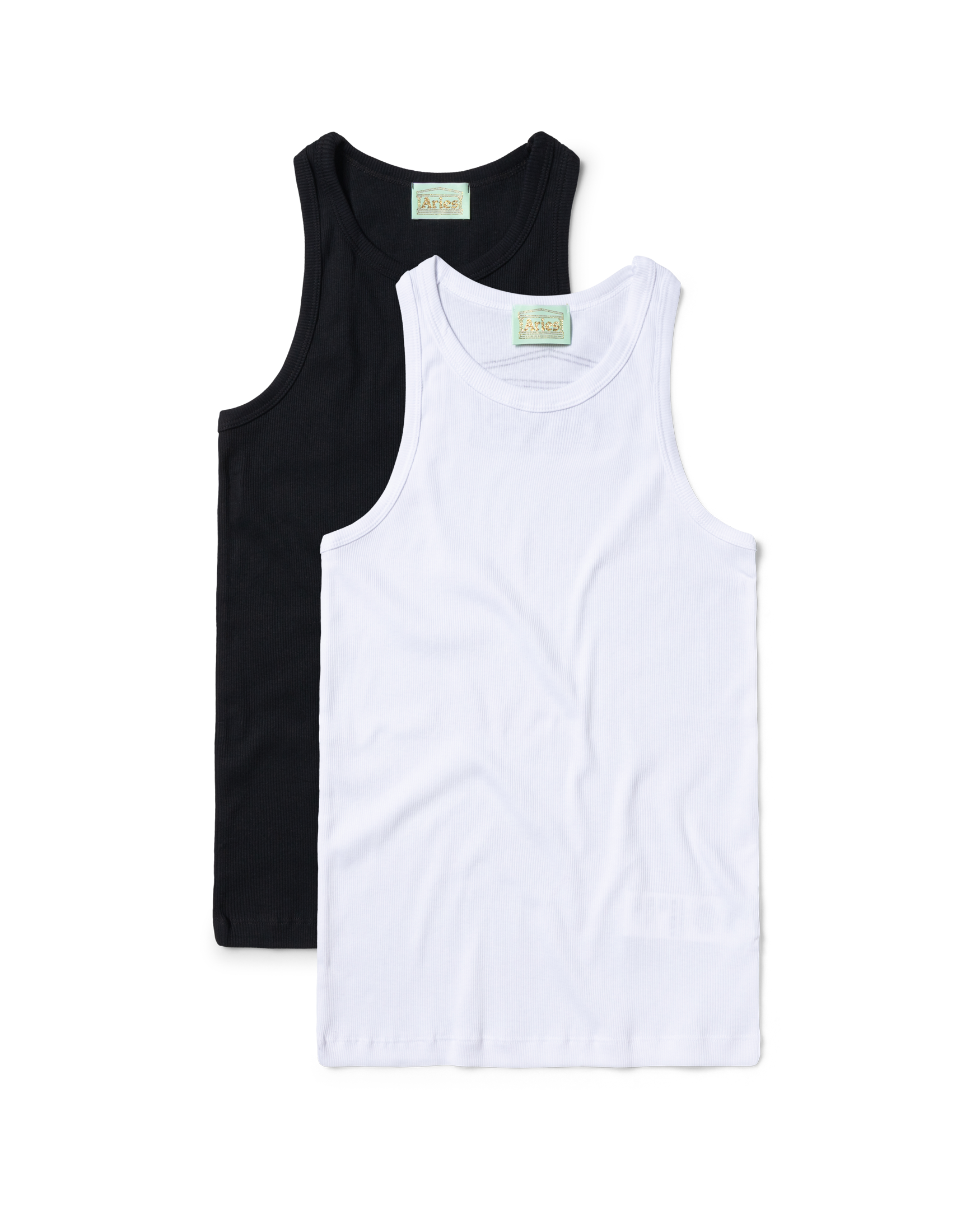Rib Vest (Twin Pack) White & Black – Aries
