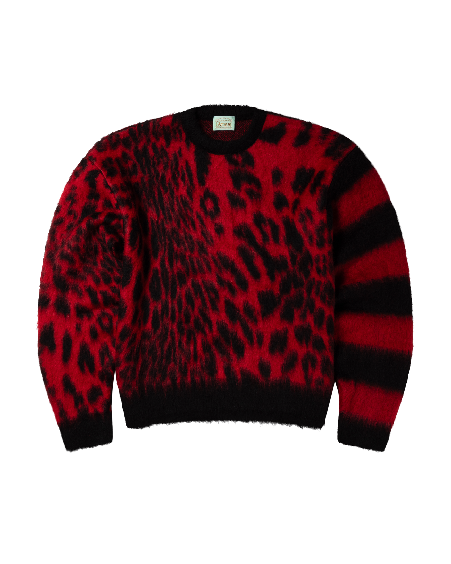 Brushed Leopard Sweater Red – Aries