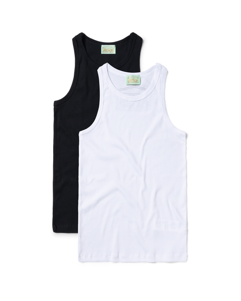 Rib Vest (Twin Pack) White & Black – Aries