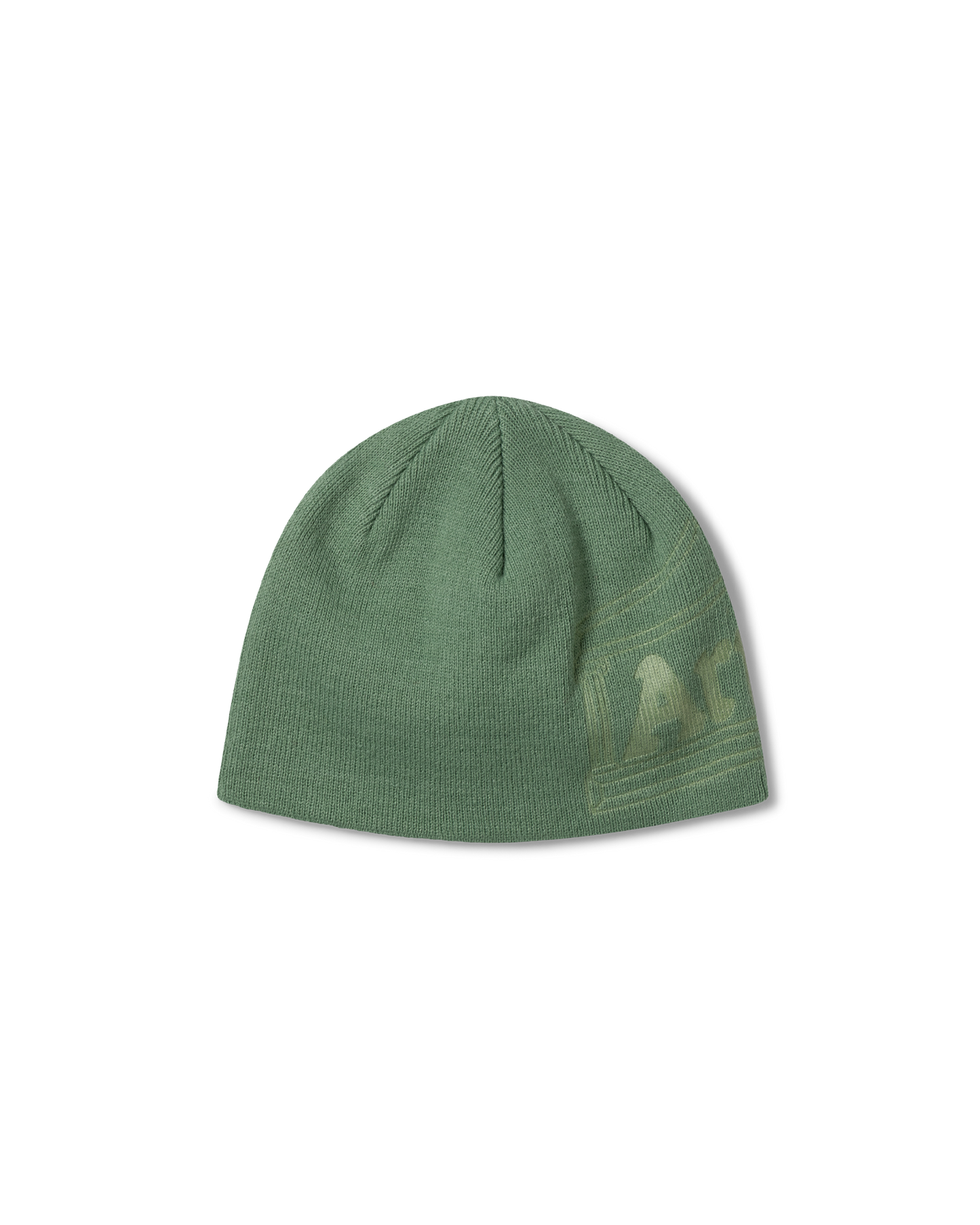 Temple Embossed Skull Beanie