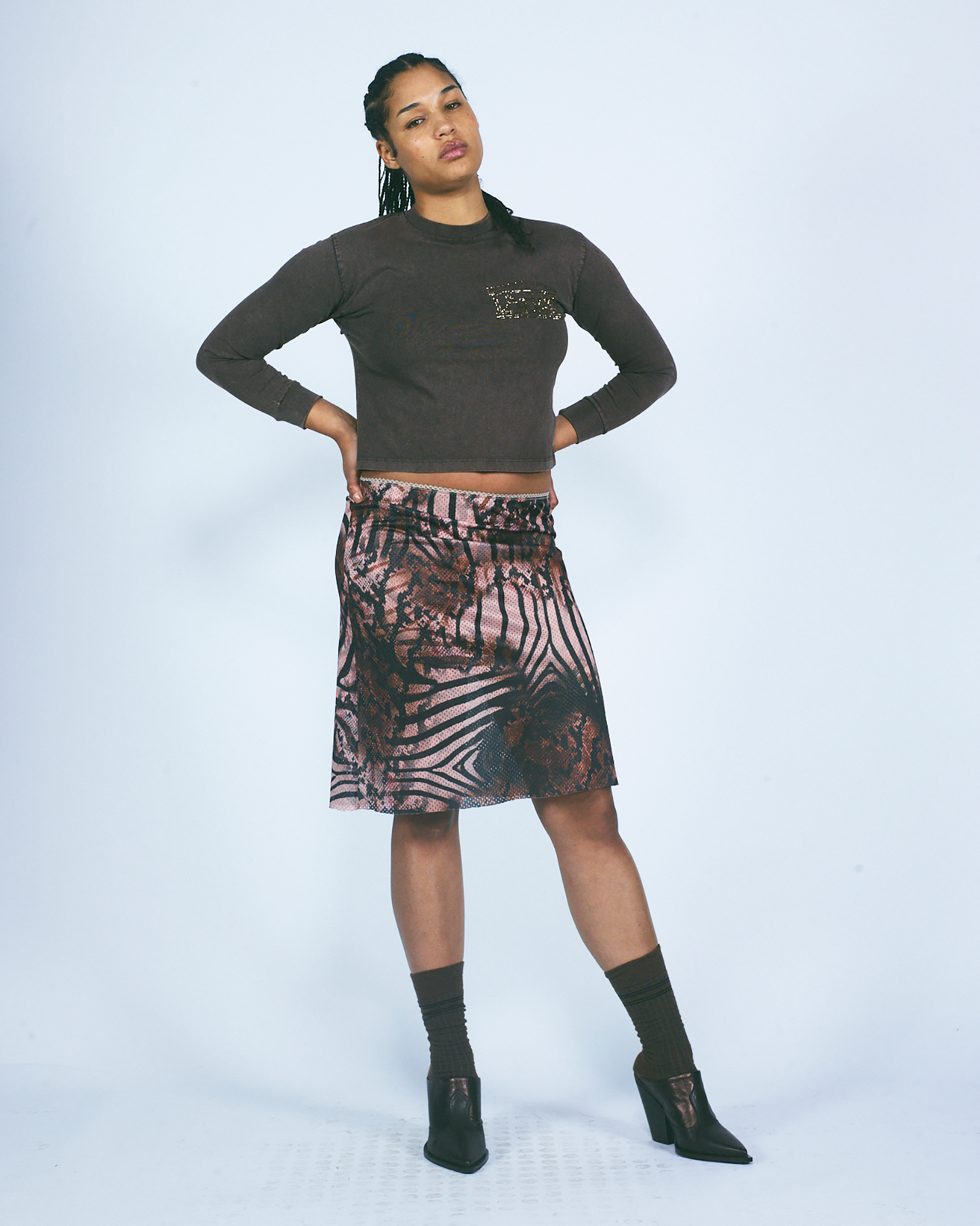 Animal Airtex Midi Skirt