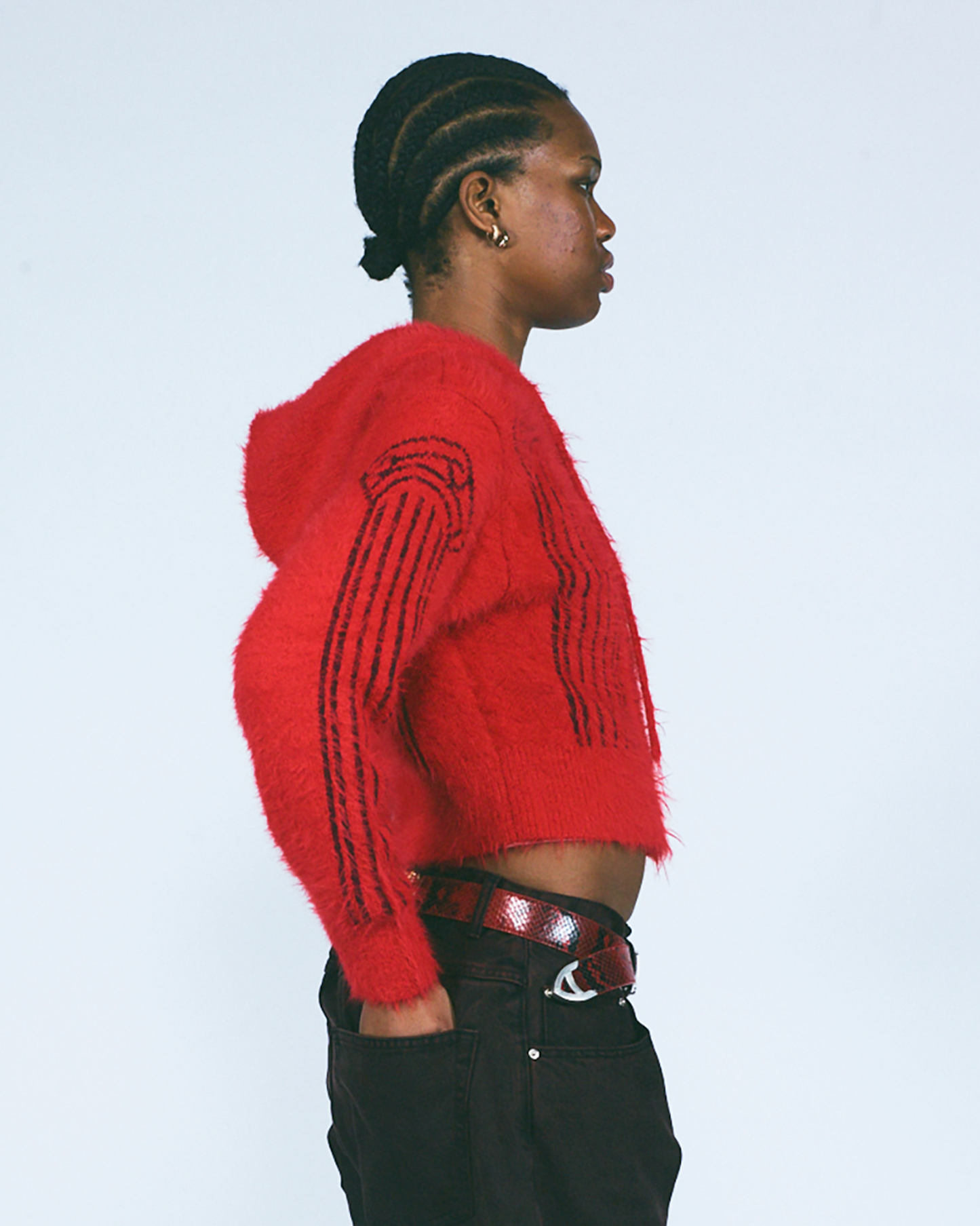 Fluffy Column Chenille Reversible Zip Thru Hoodie