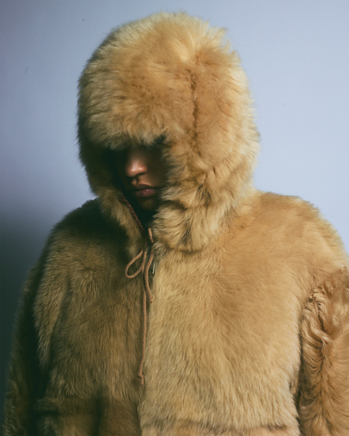 Oversized Hooded Sheepskin Jacket