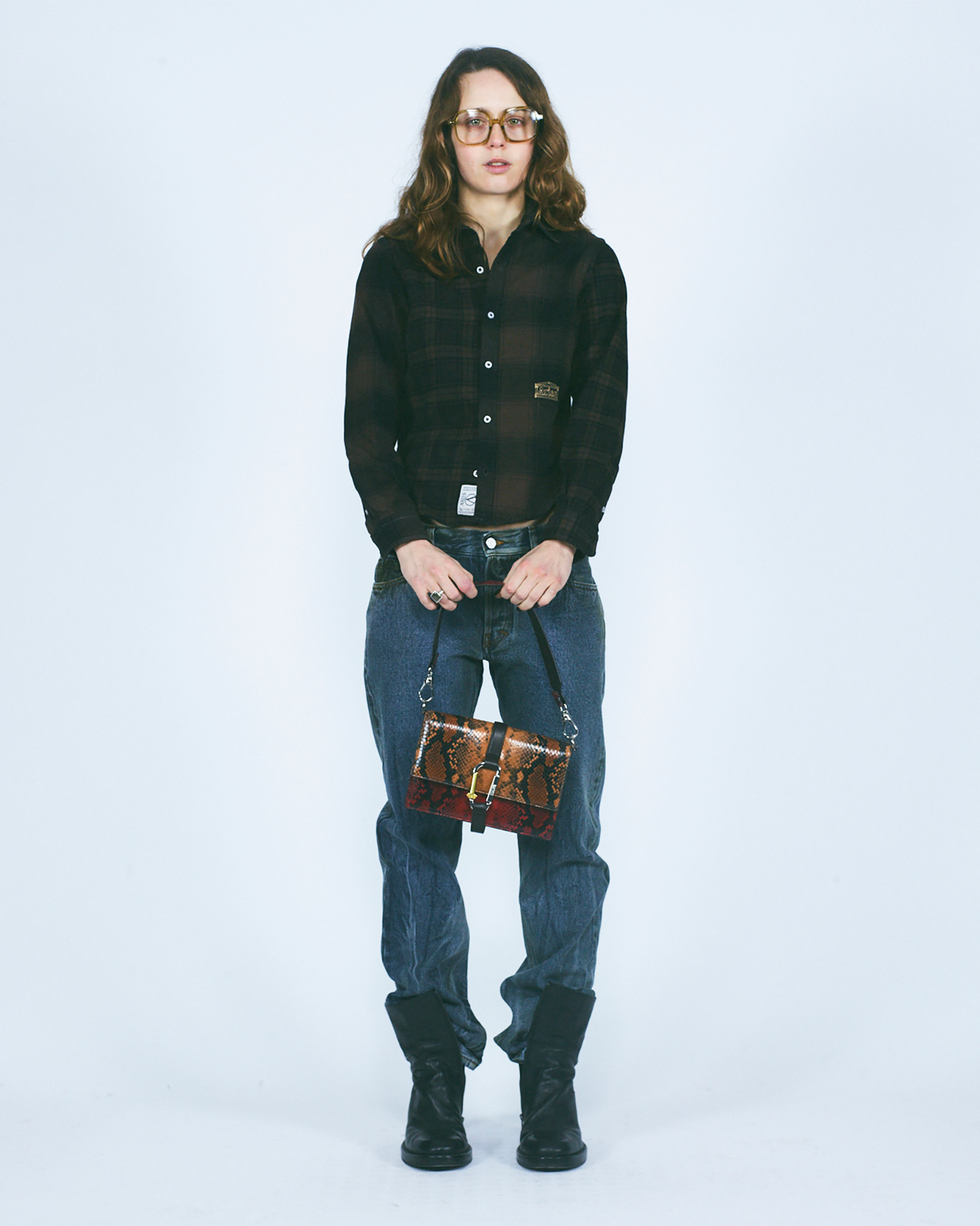 Brushed Flannel Patchwork LS Shirt