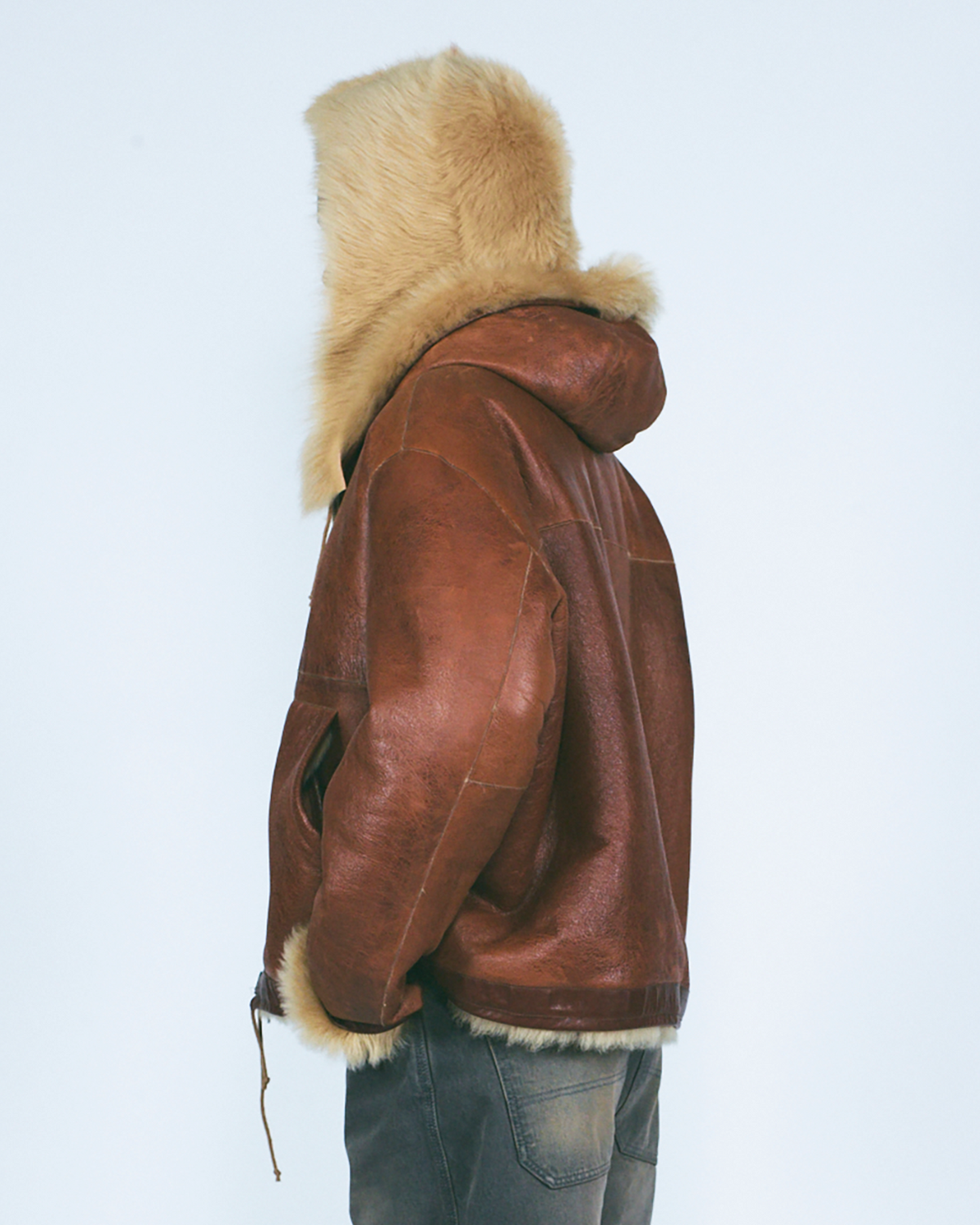 Oversized Hooded Sheepskin Jacket