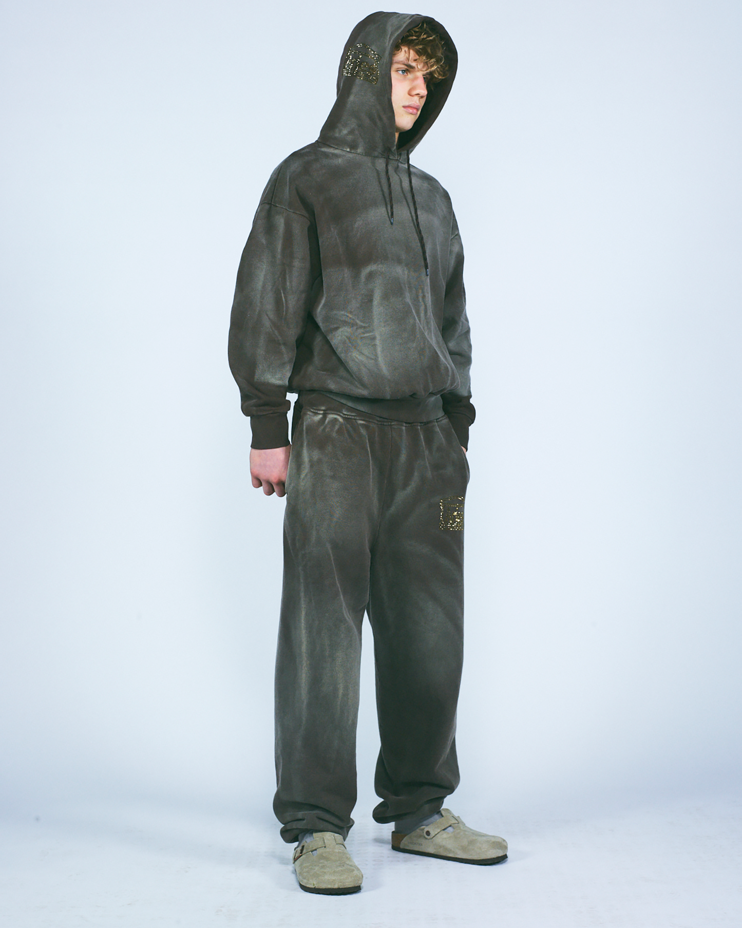 Premium Sunbleached Diamante Temple Sweatpant