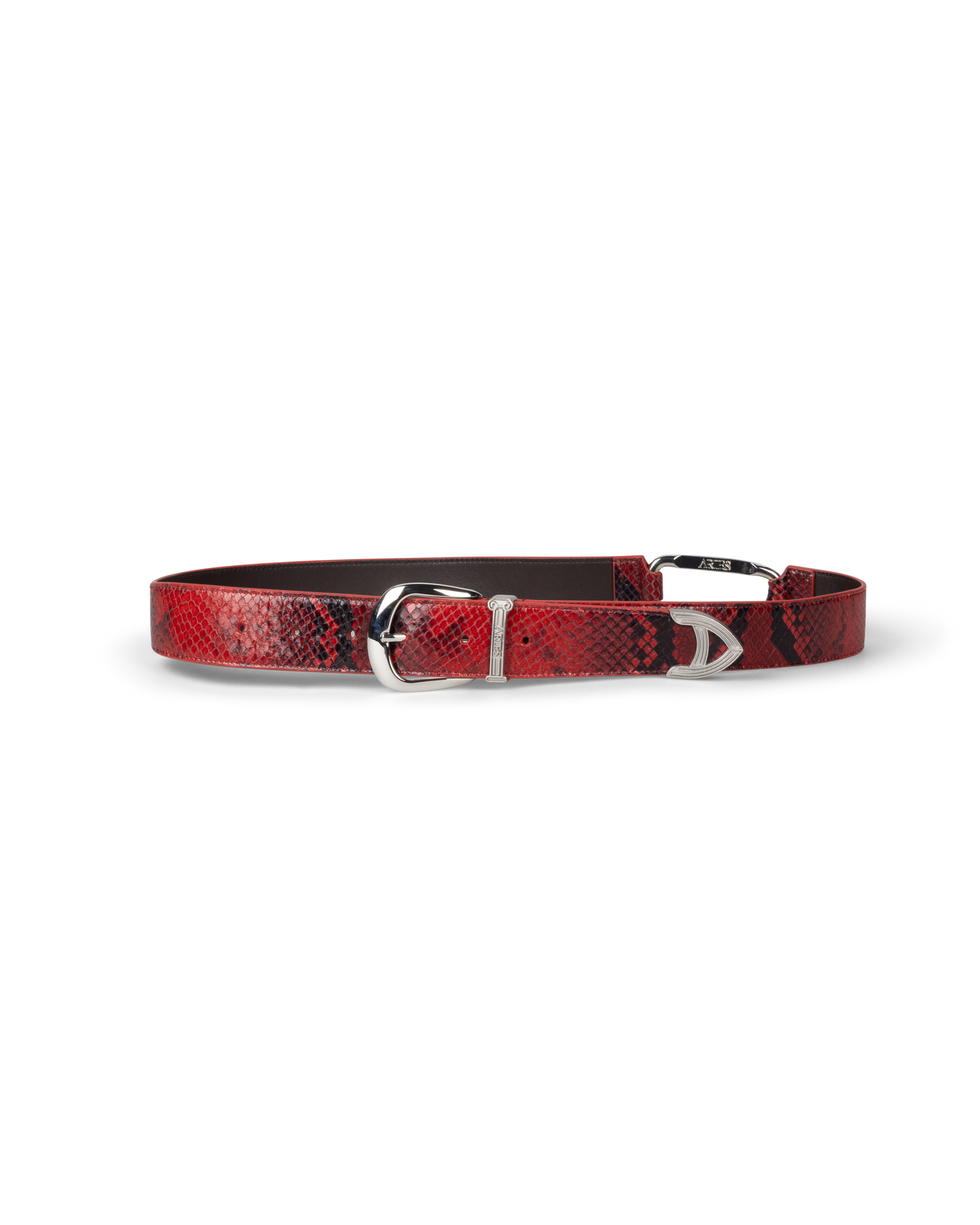 Snake Print Leather Mazzo Belt