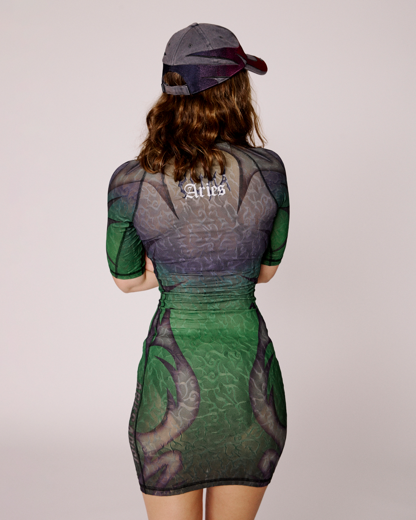 puma x aries tribal jacquard lace dress