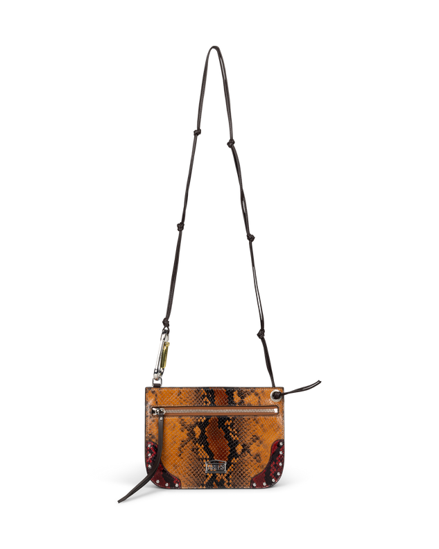 Patchwork Snake Print Leather Bobby Bag