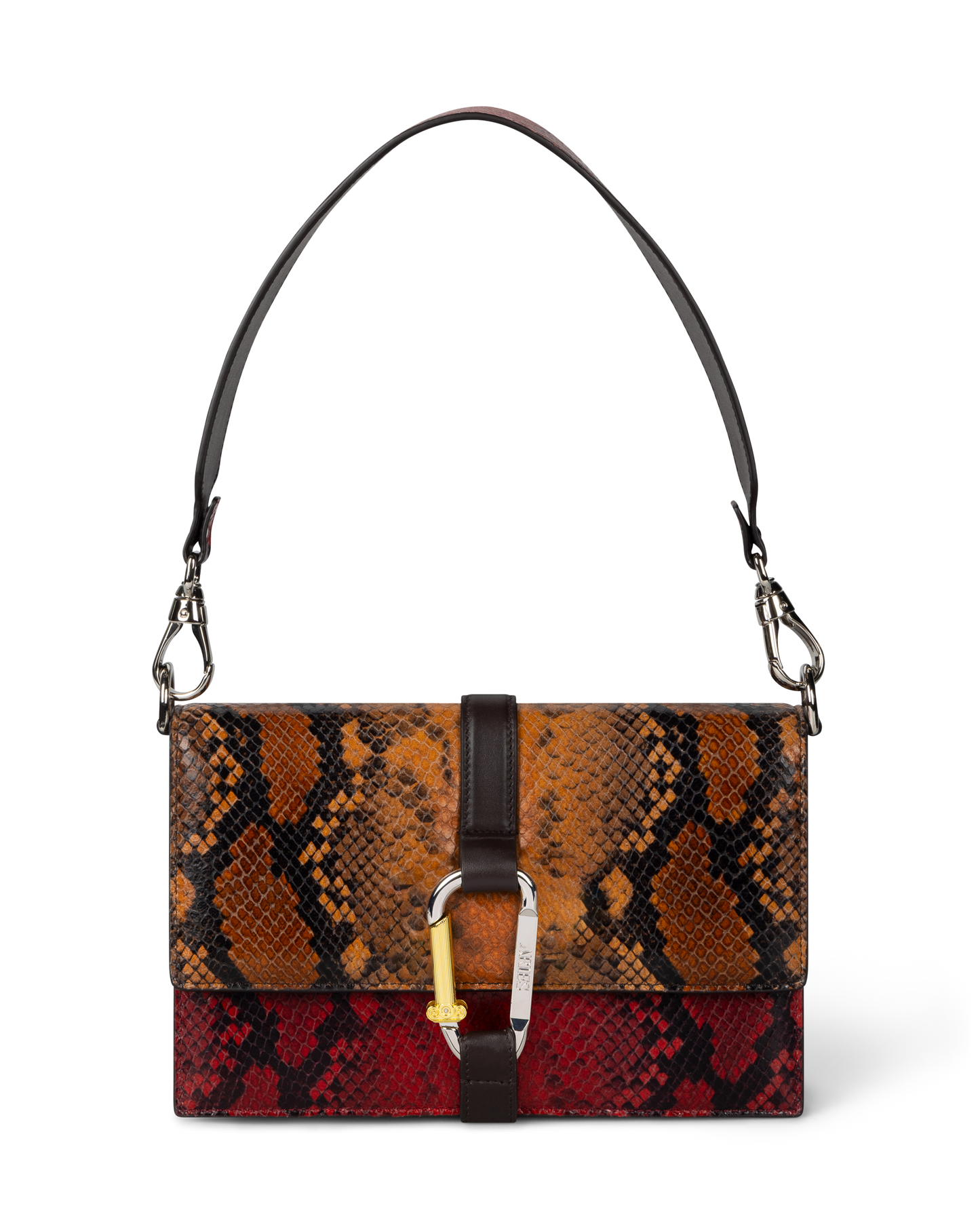 Patchwork Snake Print Leather Kasper Bag