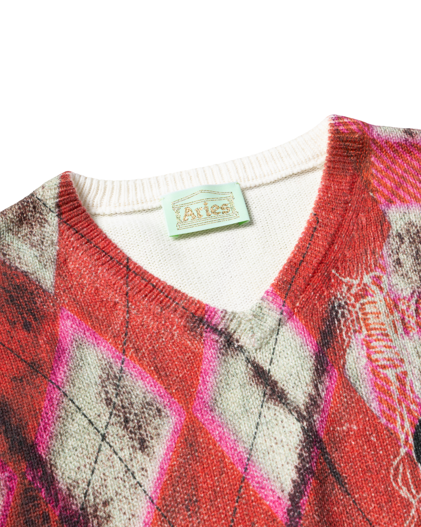 Digi Patchwork V Neck Knit