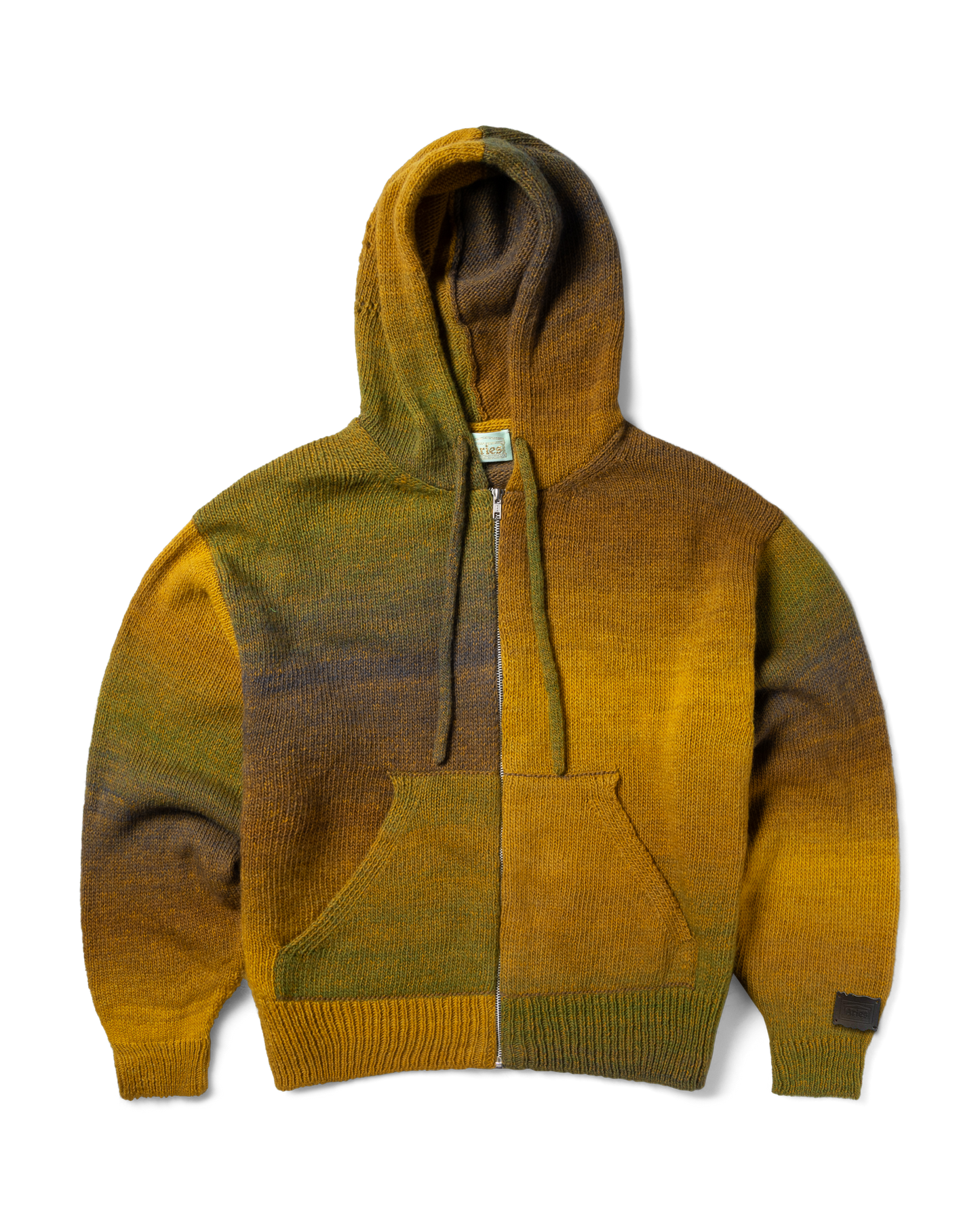 Space Dye Temple Knit Zip Thru Hoodie