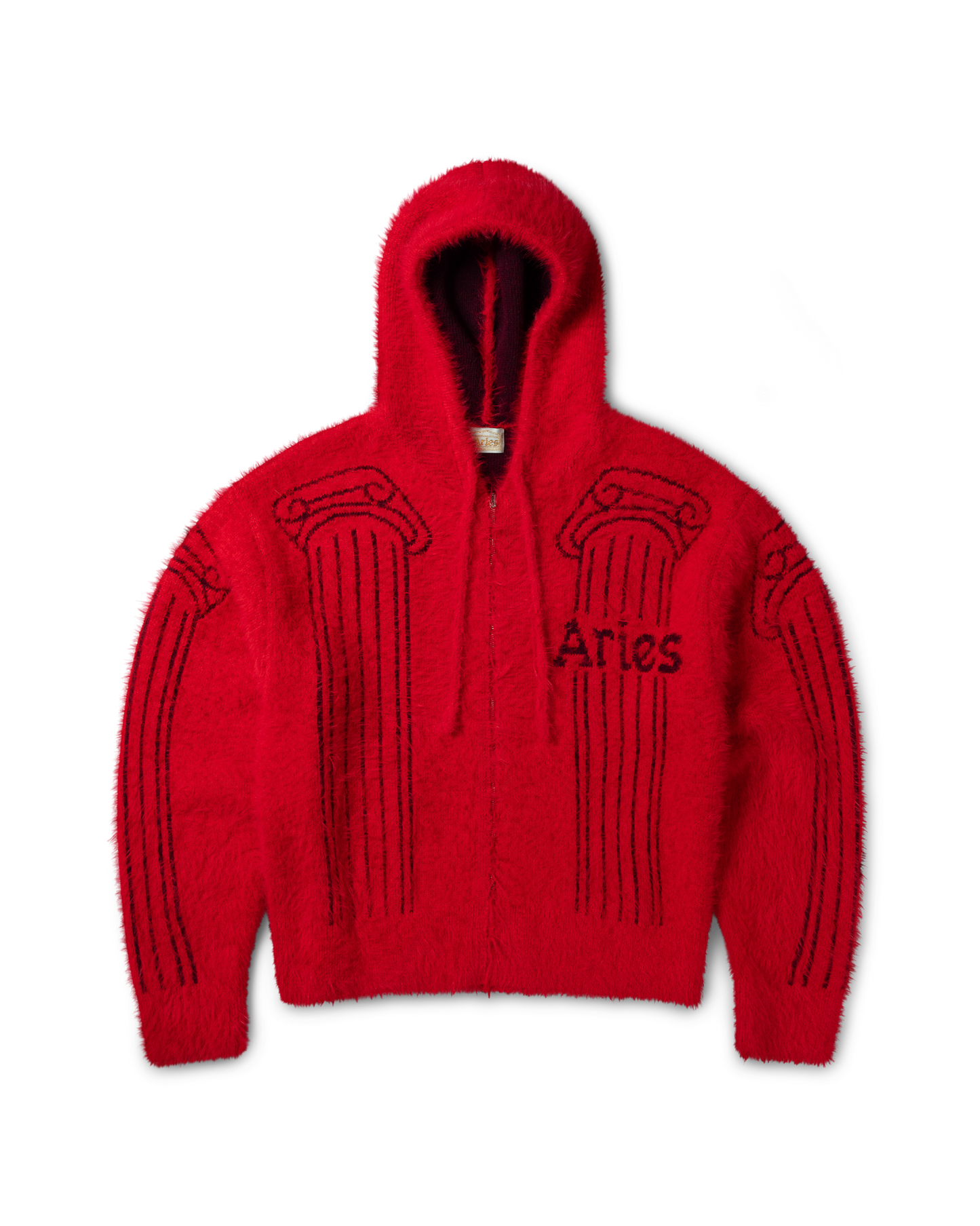 Fluffy Column Chenille Reversible Zip Thru Hoodie