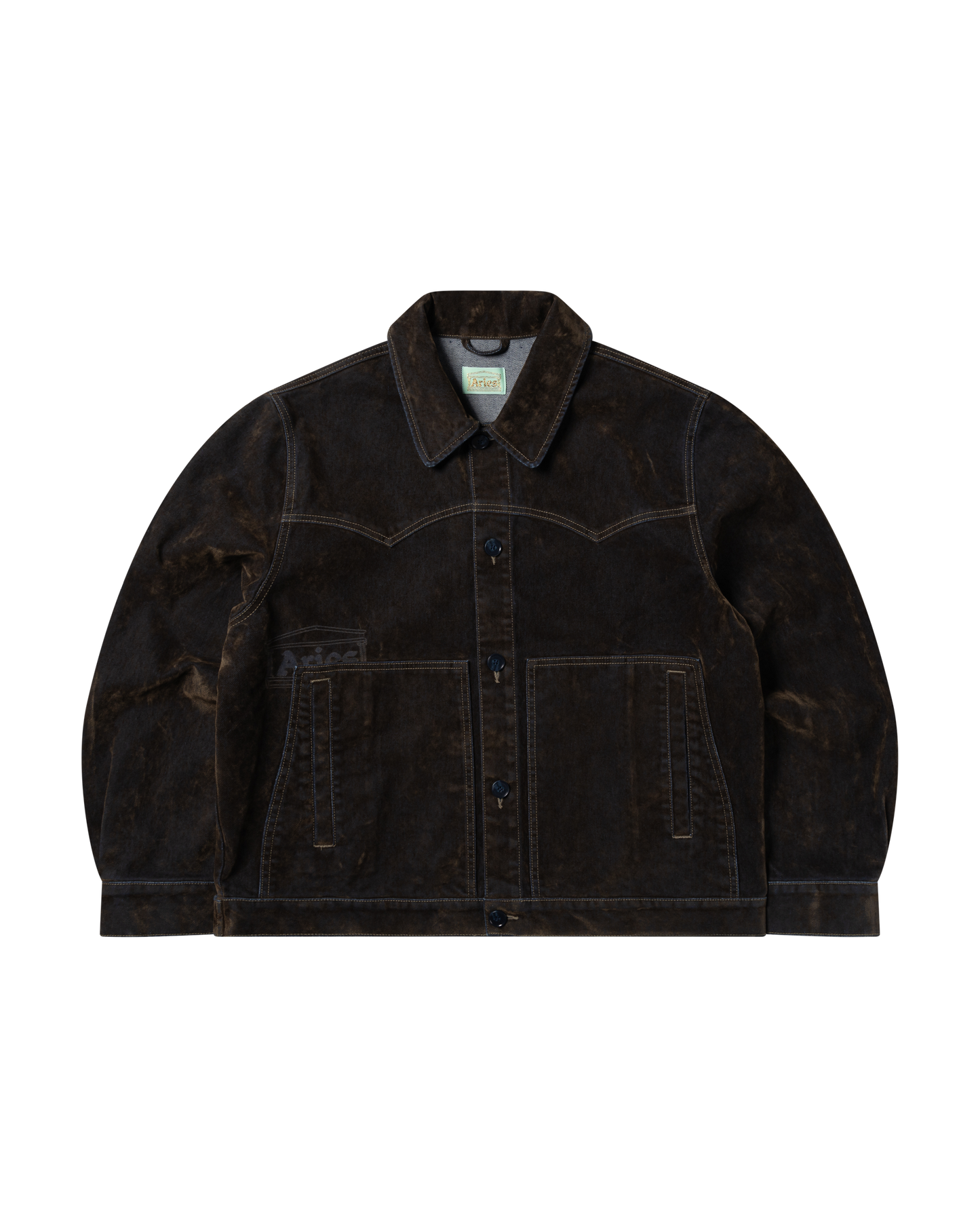 Worn Flock Denim Car Coat