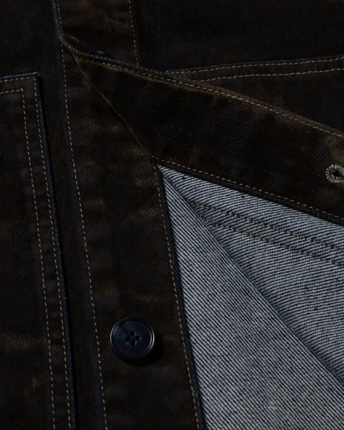 Worn Flock Denim Car Coat