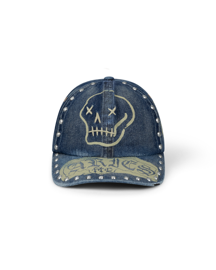 Studded Mega Graphic Denim Cap