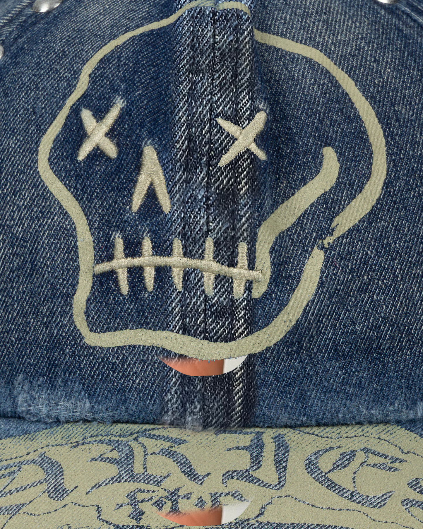 Studded Mega Graphic Denim Cap