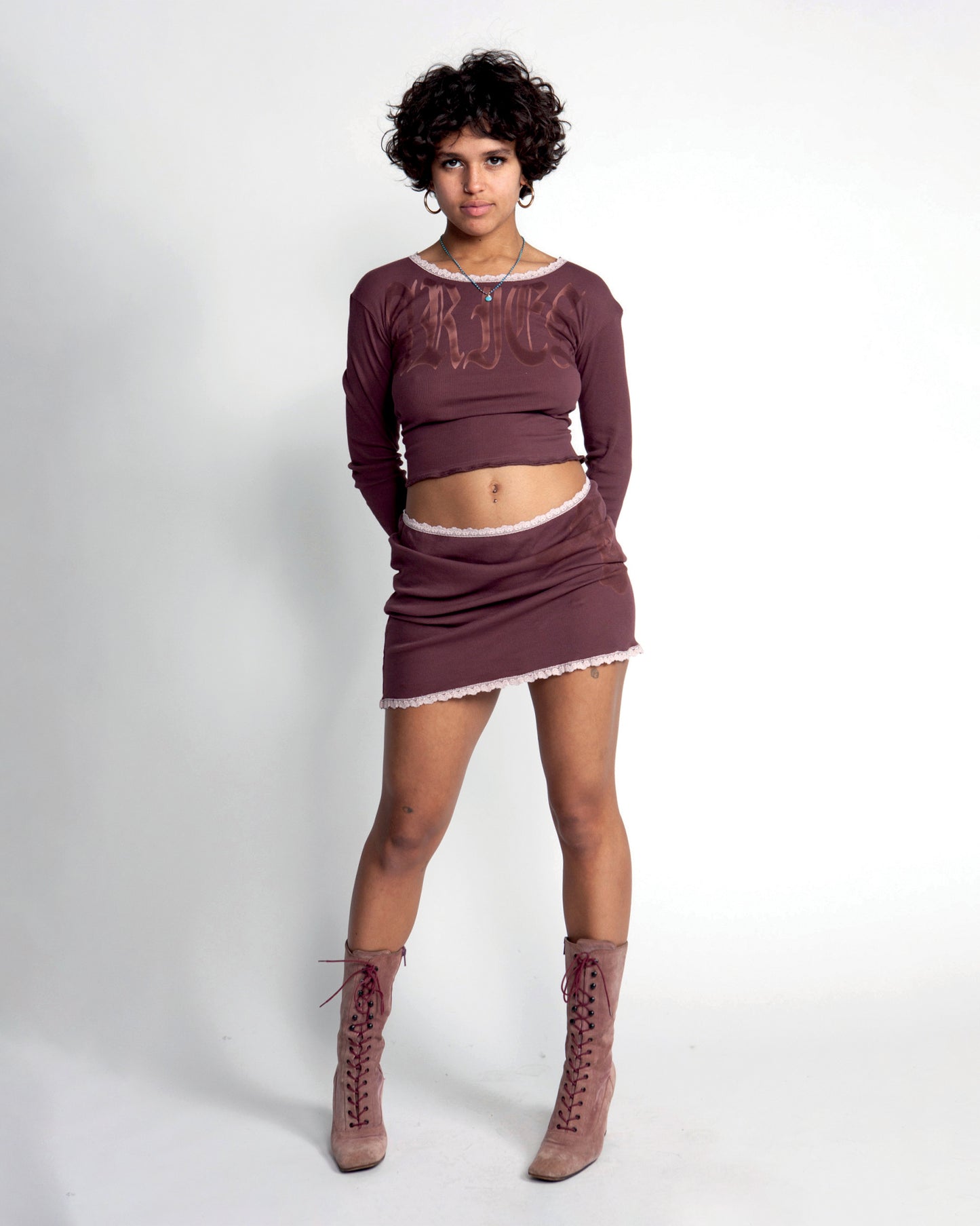 Gothic Lace Trim Skirt