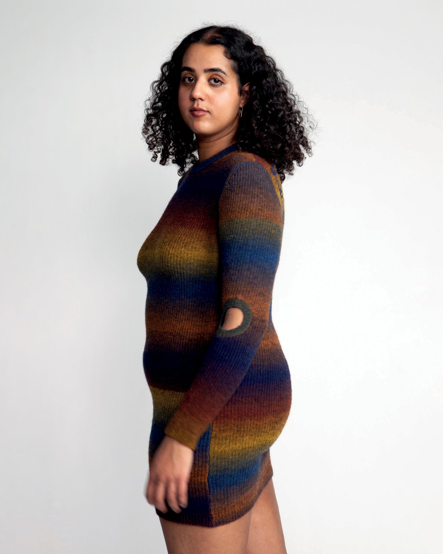Boucle Space Dye Holey Knit Dress Multi Aries Boucle Space Dye Holey Knit Dress Multi Aries