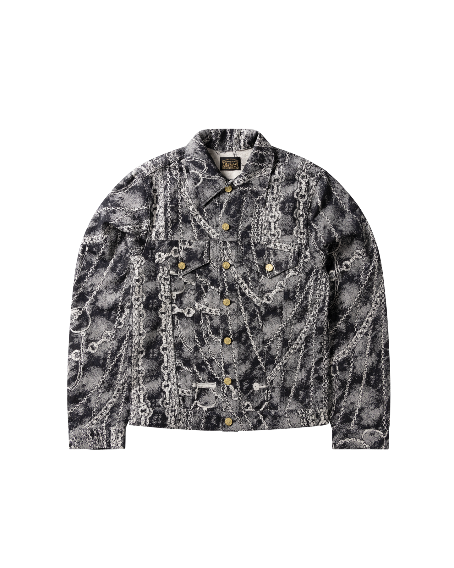 Chains Jacquard Trucker Jacket Black – Aries Chains Jacquard Trucker Jacket Black – Aries