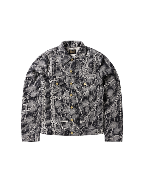 Chains Jacquard Trucker Jacket Black – Aries