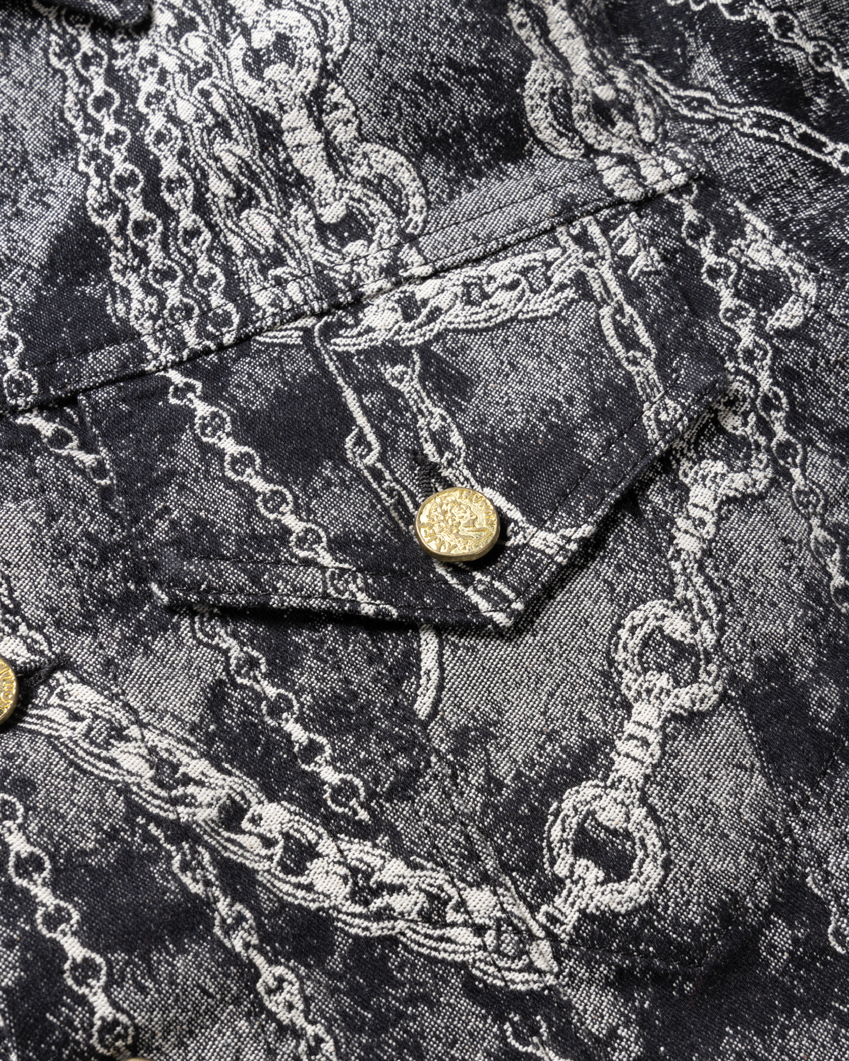 Chains Jacquard Trucker Jacket Black – Aries Chains Jacquard Trucker Jacket Black – Aries
