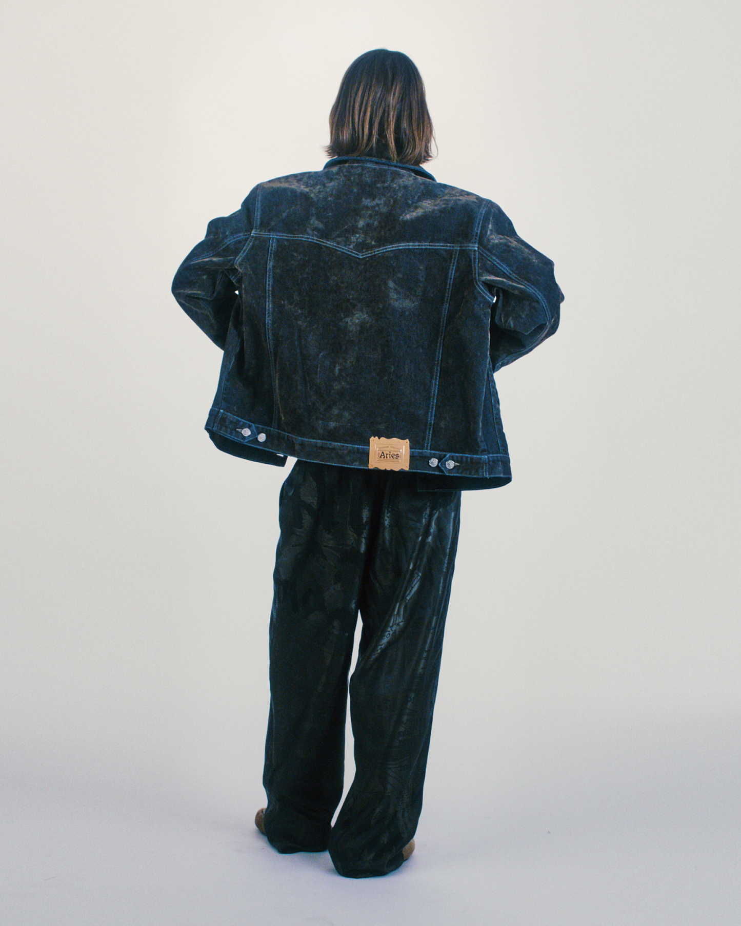 Worn Flock Denim Car Coat