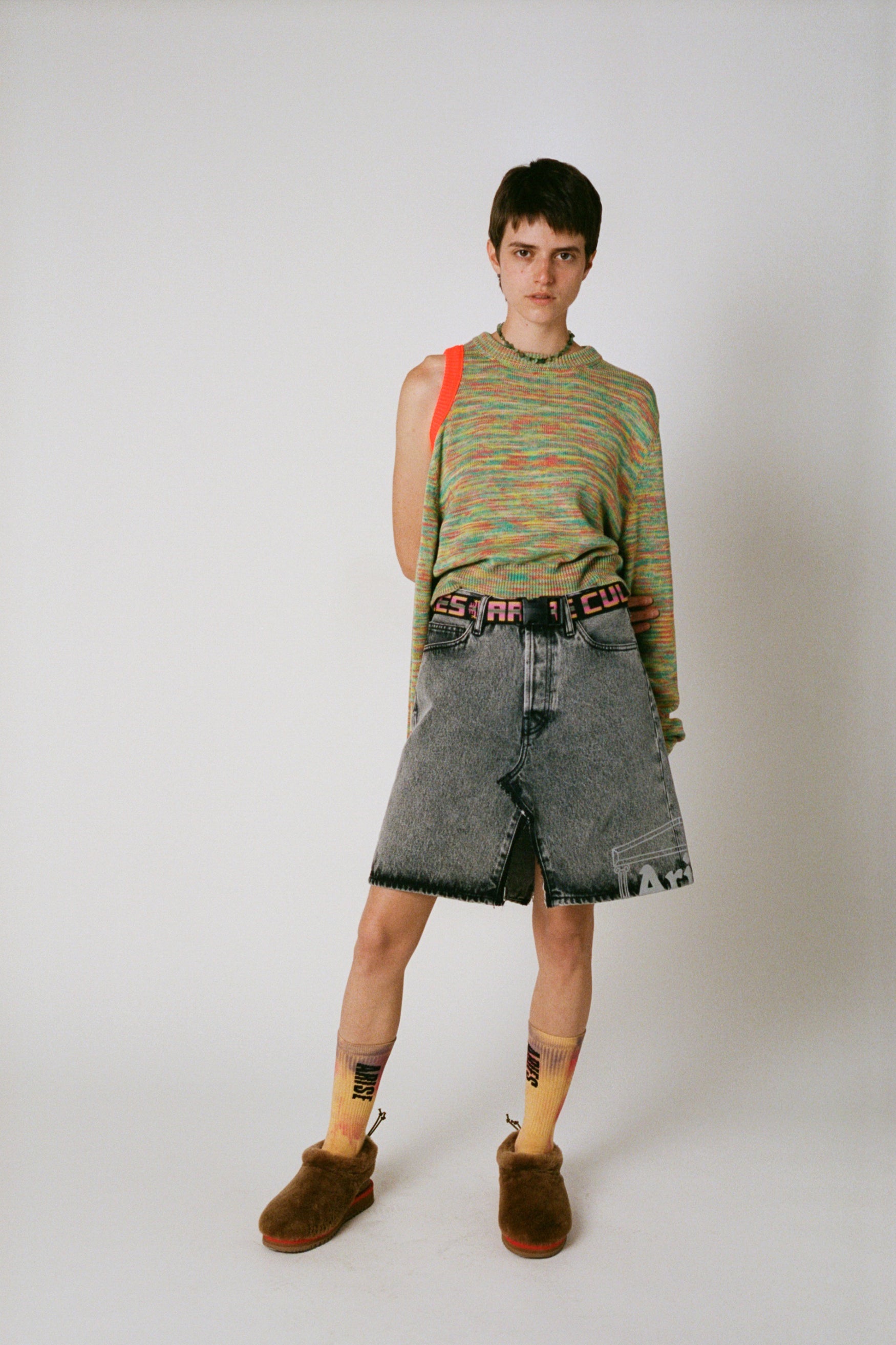 Load image into Gallery viewer, Temple Acid Wash Deconstructed Skirt