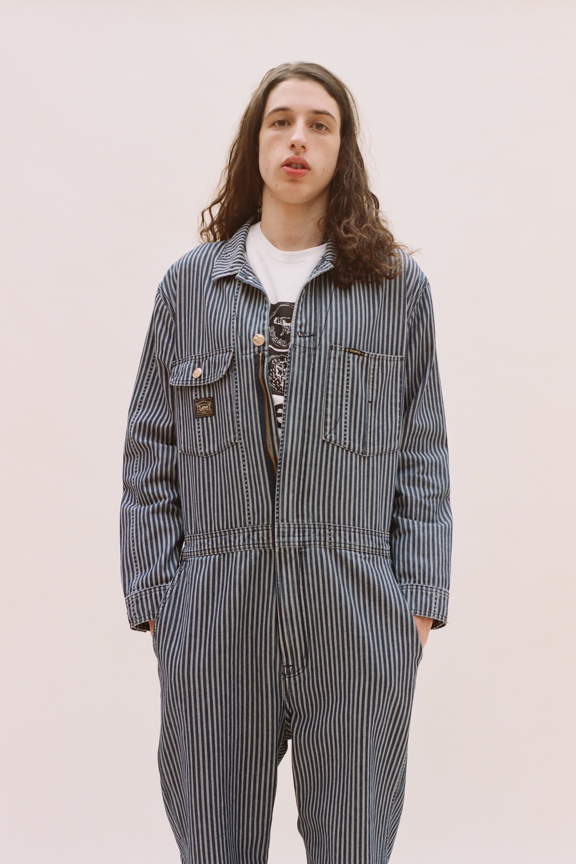 Load image into Gallery viewer, Denim Workwear Stripe Whizzit Overall