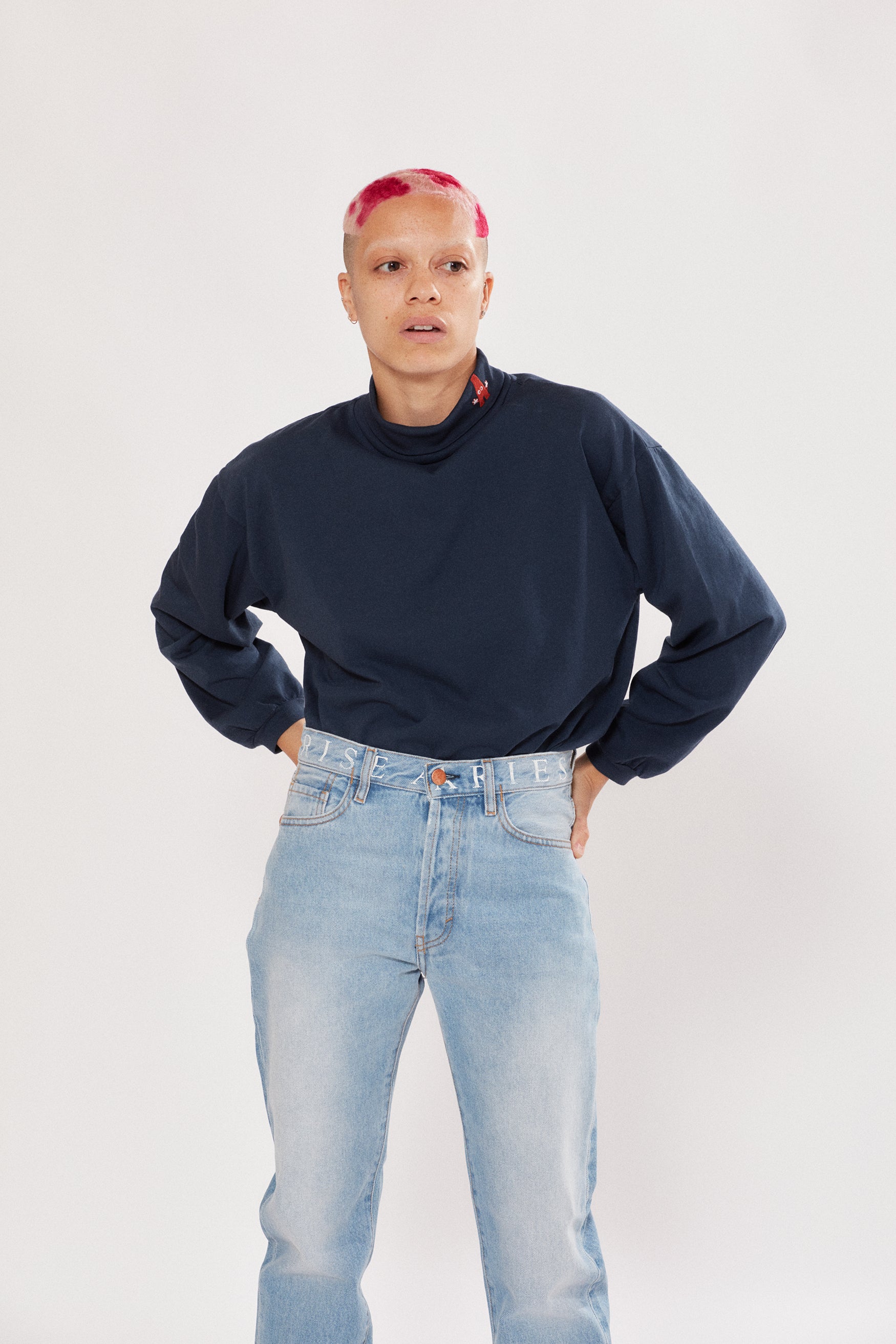 Load image into Gallery viewer, Baggy Roll Neck LS Tee