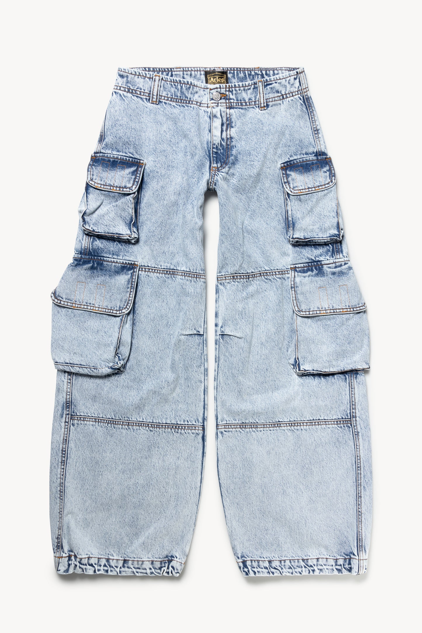 Acid Wash Low Rise Cargo Pant