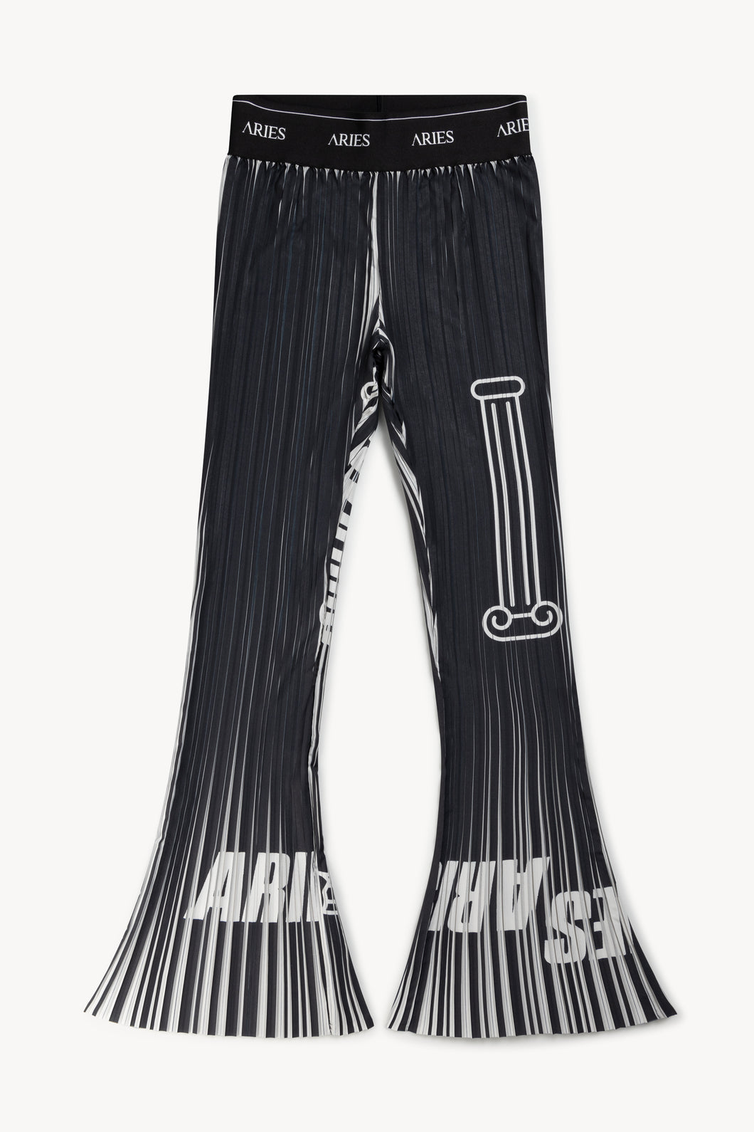 Pleated Graphic Bell Bottoms